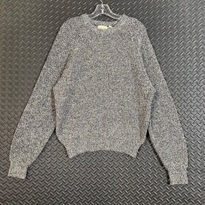 Vintage St‎ Johns Bay Gray Knit Sweater Acrylic Blend Crew Neck Long Sleeve XL